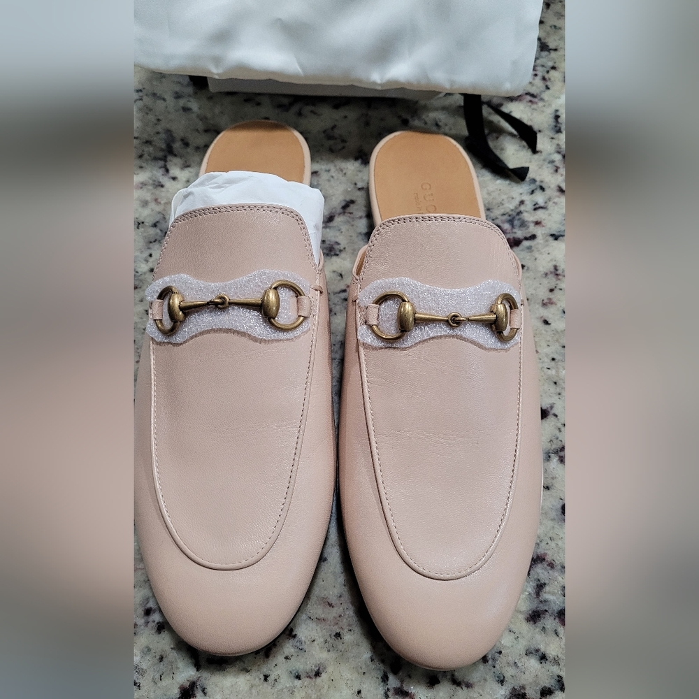 **SOLD**Gucci Princetown Malaga Kid Skin Rose Slippers Sz 38.5 - Picture 5 of 13